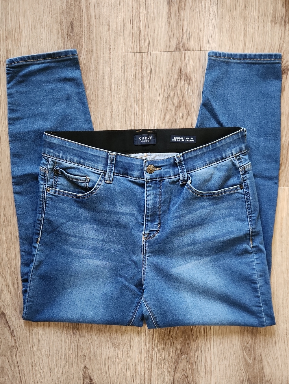 Curve Appeal Women’s Blue Skinny Jeans — Stretch Denim